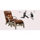 Массажное кресло-качалка EGO TWIST EG-2004 SHIMO Бежевый (TONY12) с пуфом