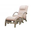 Массажное кресло-качалка EGO TWIST EG-2004 SHIMO Бежевый (TONY12) с пуфом